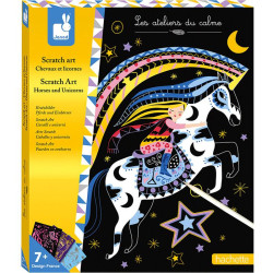 Kit créatif Janod - Scratch Art chevaux et licornes
