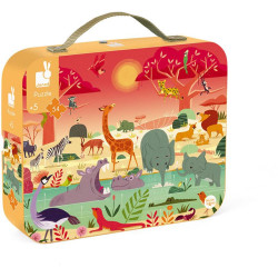 Puzzle La Réserve Animalière 54 pièces en carton - jeu Janod