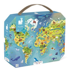 Puzzle Monde - 100 pièces - Janod