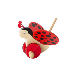 Jouet en bois à pousser Coccinelle