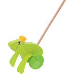 Jouet en Bois a Pousser Grenouille Goki | Eveil Marche Des 1 An