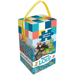 Mon Puzzle Loup - 54 pièces en carton avec jeu "cherche et trouve"