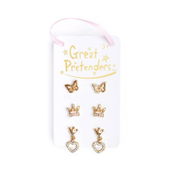 Boucles d'oreilles Boutique Royal Crown Studded x3 Great Pretenders