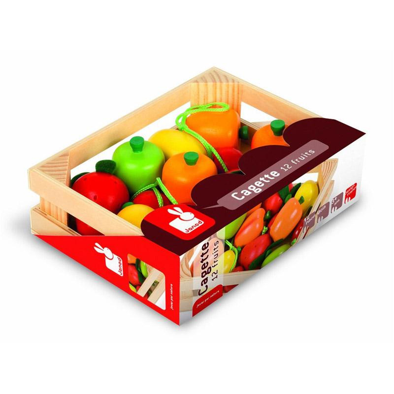 Cagette de 12 fruits - jouet bois