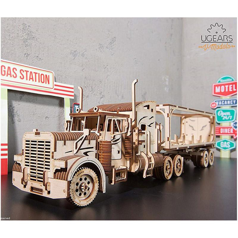 maquette en bois - puzzle 3D - Remorque pour Camion tracteur en bois