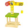 Grande grue jaune - accessoire pour train jouet en bois