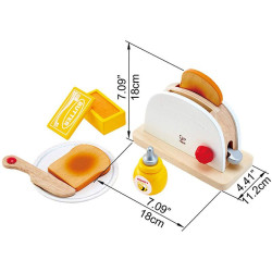 Dinette en bois - grille-pain et tartines