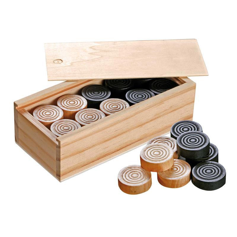 Jeu de pions en bois pour dames françaises
