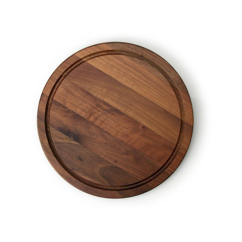 Planche à découper en bois de Noyer diamètre 28 cm