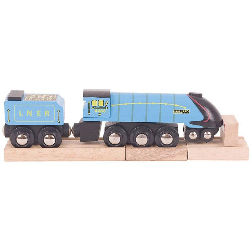Locomotive Mallard Jouet en bois Bigjigs pour circuit de train