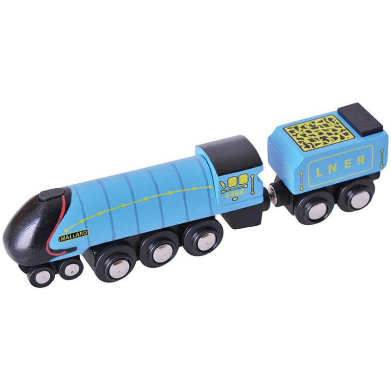 Locomotive Mallard Jouet en bois Bigjigs pour circuit de train