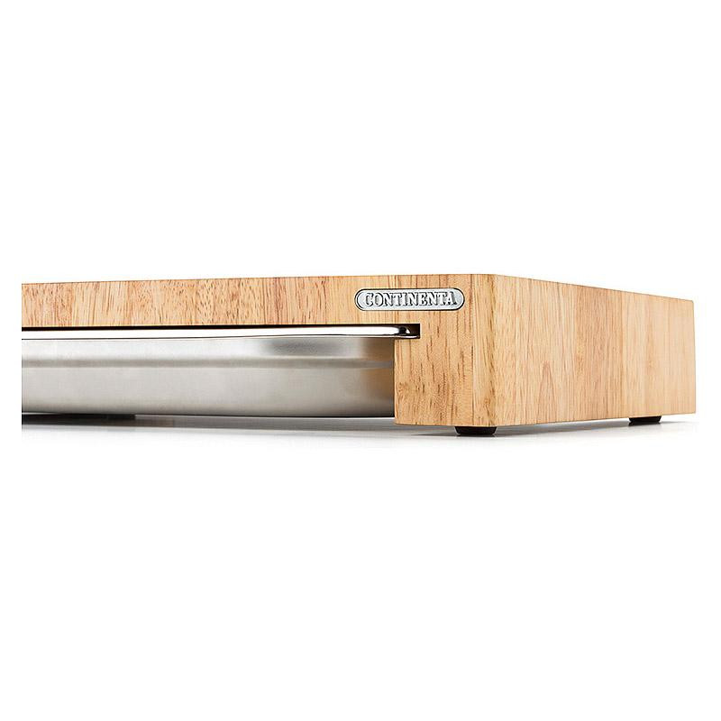 Planche à découper Grand Modèle Hévéa bois de bout avec 1 tiroir (bac gastro Inox)