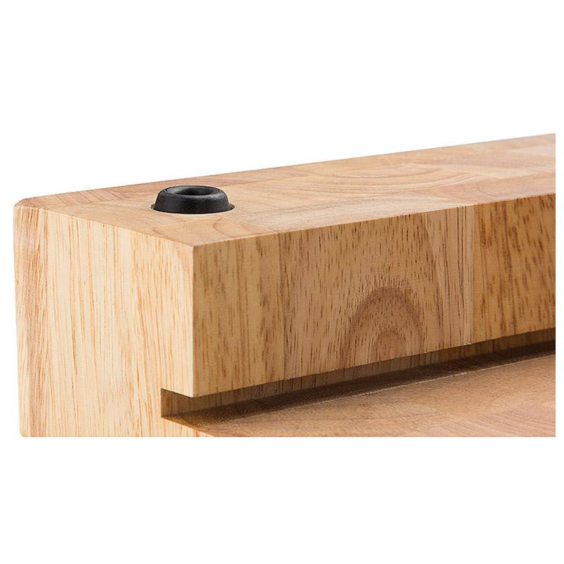 Planche à découper Hévéa bois de bout avec 1 tiroir (bac gastro Inox)