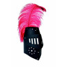 Casque de chevalier noir avec plume rouge - jouet Vah