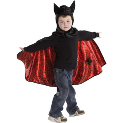 Déguisement cape réversible Spider/Batman avec masque - 4 à 7 ans
