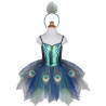 Déguisement robe Costume de Paon avec Coiffe 4-6 ans
