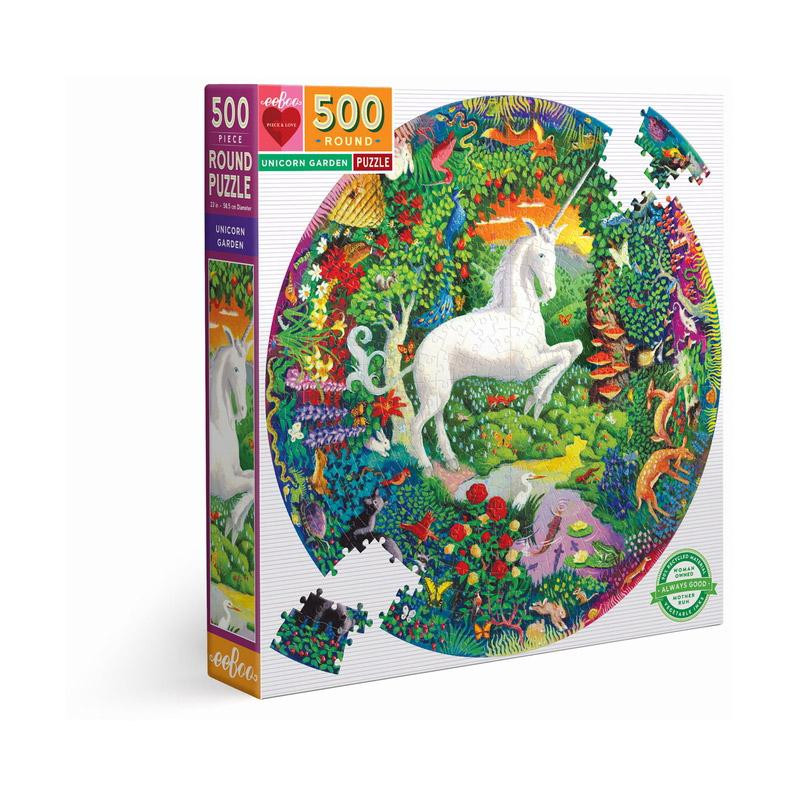 Puzzle rond - UNICORN GARDEN