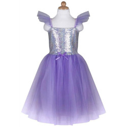 Déguisement robe de Princesse sequins chatoyants Lilas