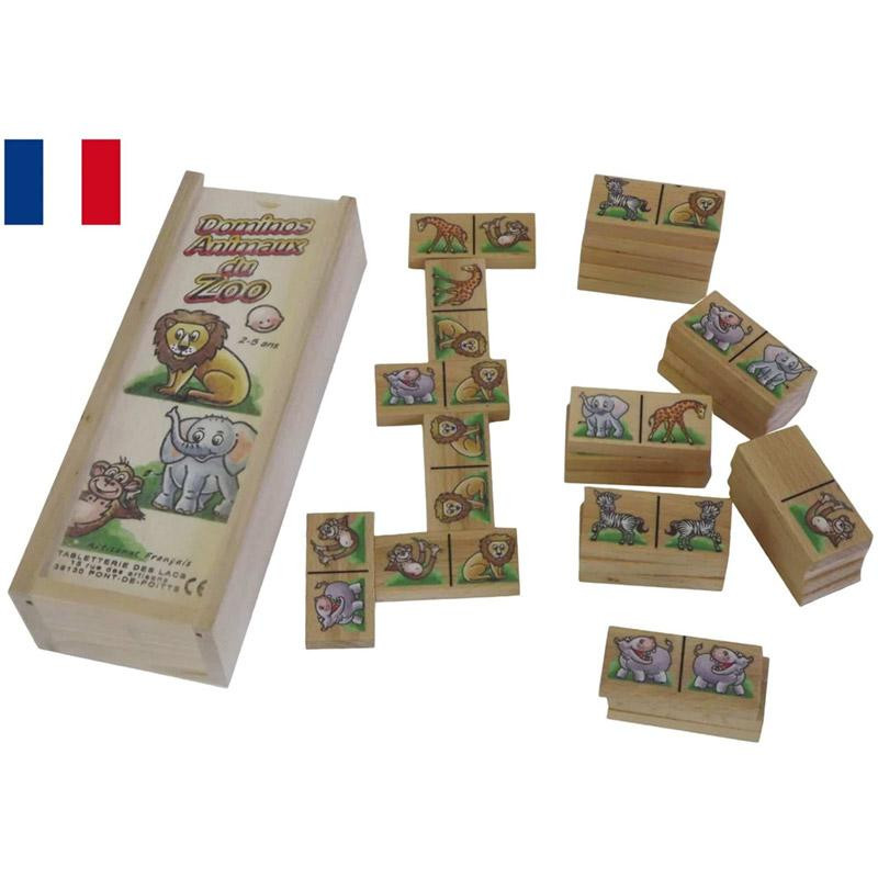 Dominos en bois images les animaux du zoo