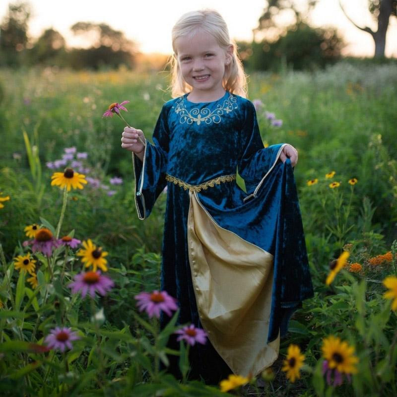 Déguisement robe Lady Guenièvre turquoise - 8 à 10 ans