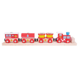 Train des pompiers - jouet en bois Bigjigs pour circuit de train