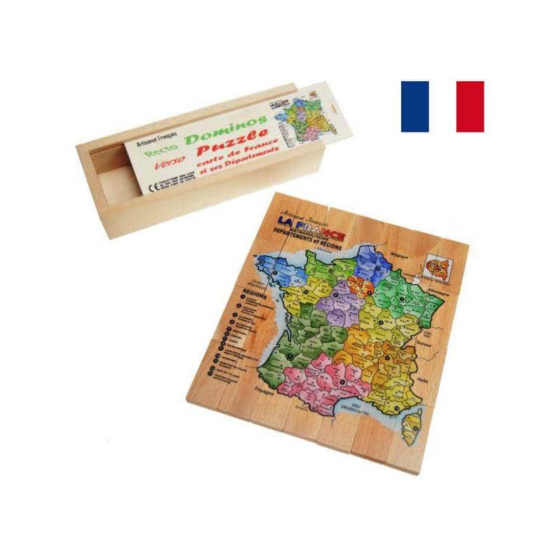 Dominos en bois - Puzzle carte de France
