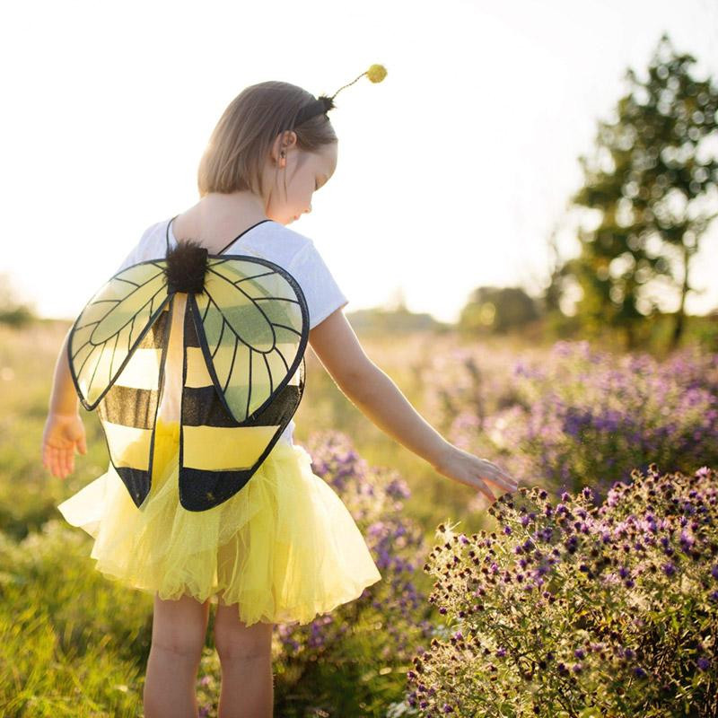 Déguisement Set Pailleté Abeille - Ailes, Jupe et Serre-tête