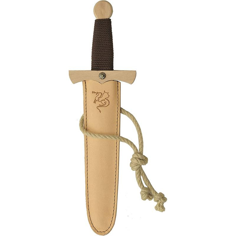 Dague en bois de 35 cm dans son fourreau en cuir