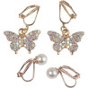 Boucles d'oreilles papillons perles x2 Clip Great Pretenders