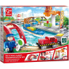 Circuit de train en bois avec gare maritime