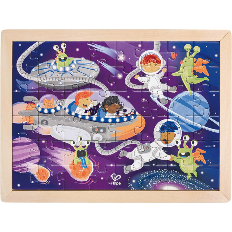 Puzzle 24 pièces découverte de l'espace 2 jeux en 1 Hape