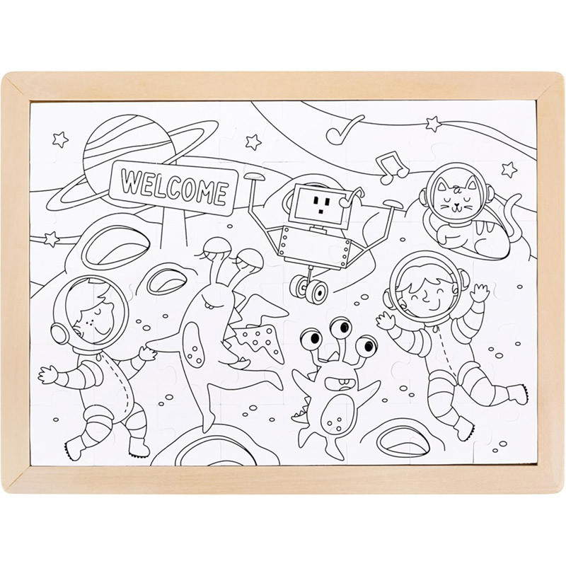 Puzzle 24 pièces découverte de l'espace 2 jeux en 1 Hape