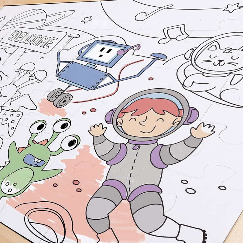 Puzzle 24 pièces découverte de l'espace 2 jeux en 1 Hape