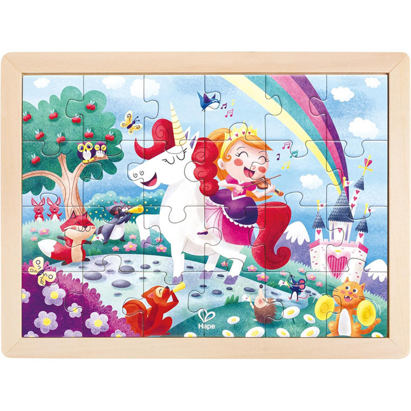 Puzzle 24 pièces Licorne 2 jeux en 1 Hape