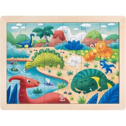 Puzzle en bois 24 pièces Dinosaure 2 en 1 Hape