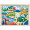Puzzle en bois 24 pièces Dinosaure 2 en 1 Hape