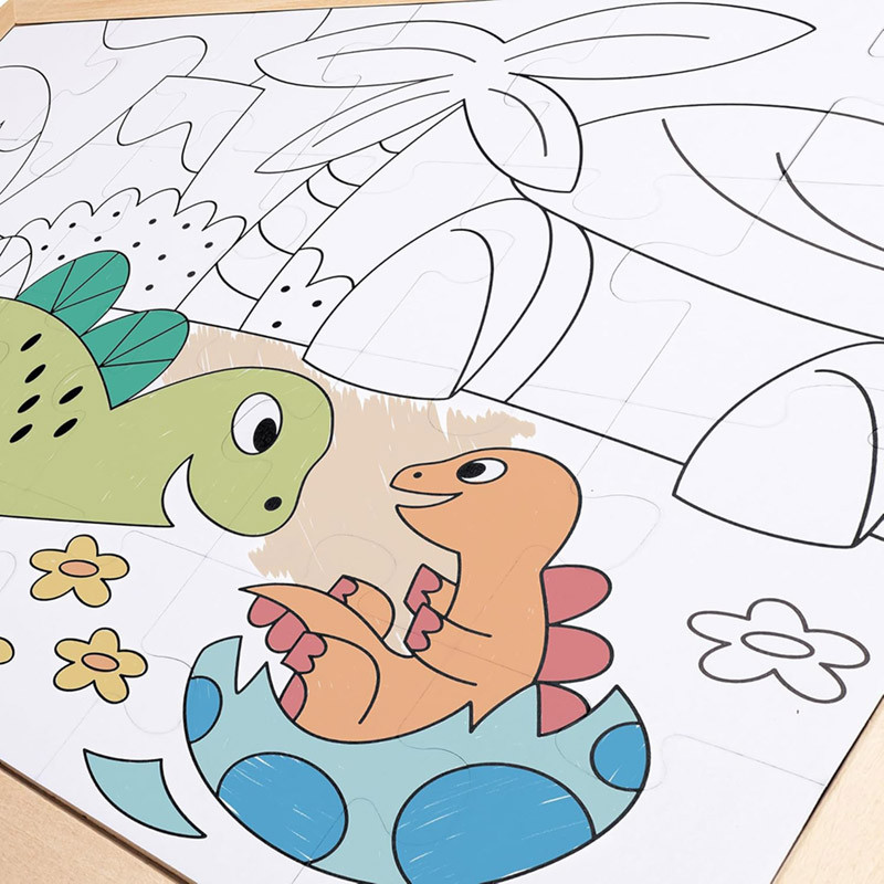Puzzle en bois 24 pièces Dinosaure 2 en 1 Hape