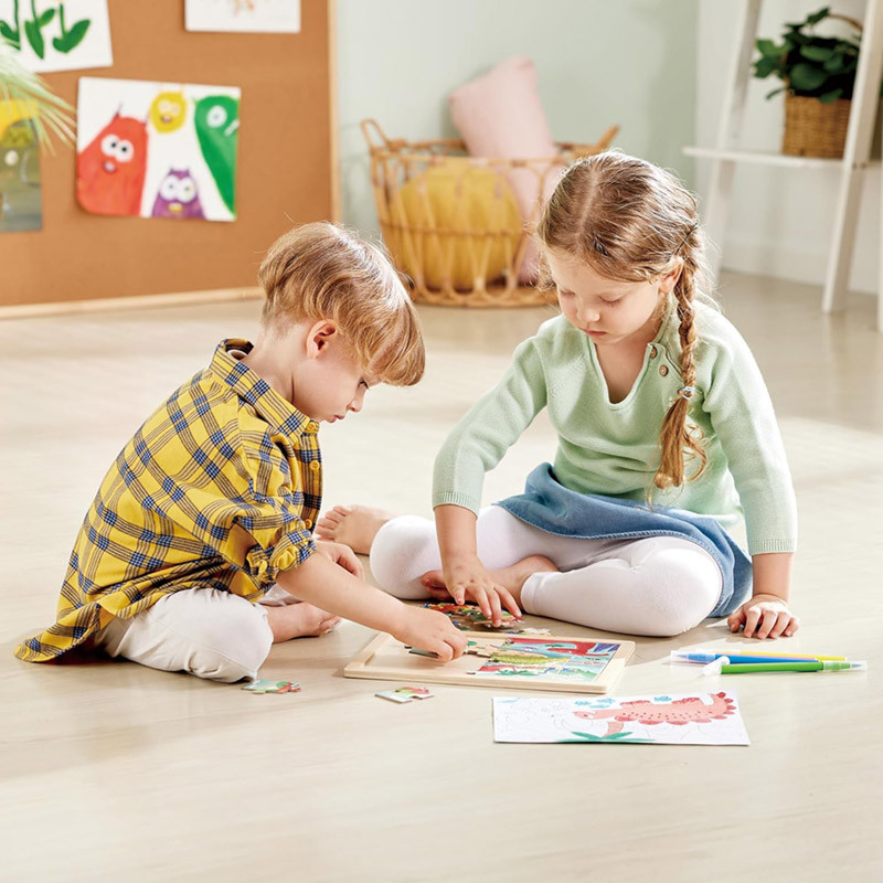 Puzzle en bois 24 pièces Dinosaure 2 en 1 Hape