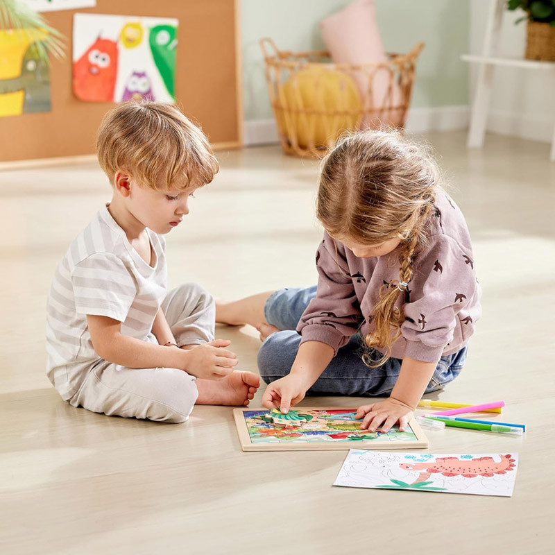 Puzzle en bois 24 pièces Dinosaure 2 en 1 Hape