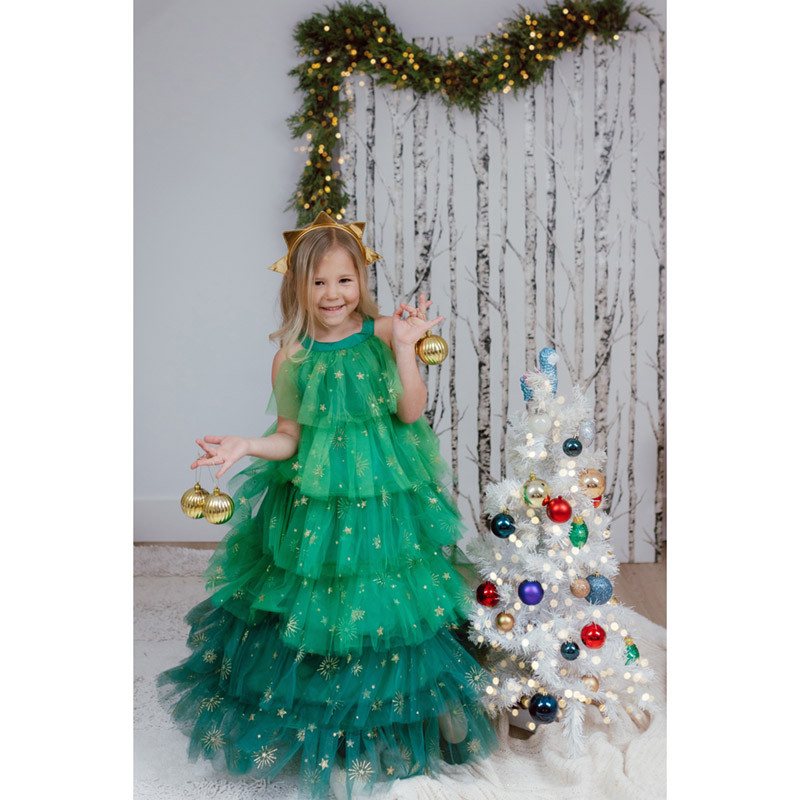 Déguisement Robe sapin de Noël avec coiffe 4-6 ans Great Pretenders