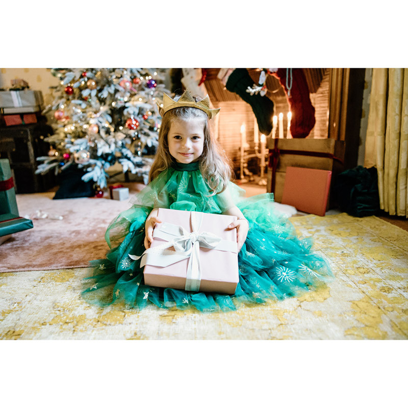 Déguisement Robe sapin de Noël avec coiffe 4-6 ans Great Pretenders