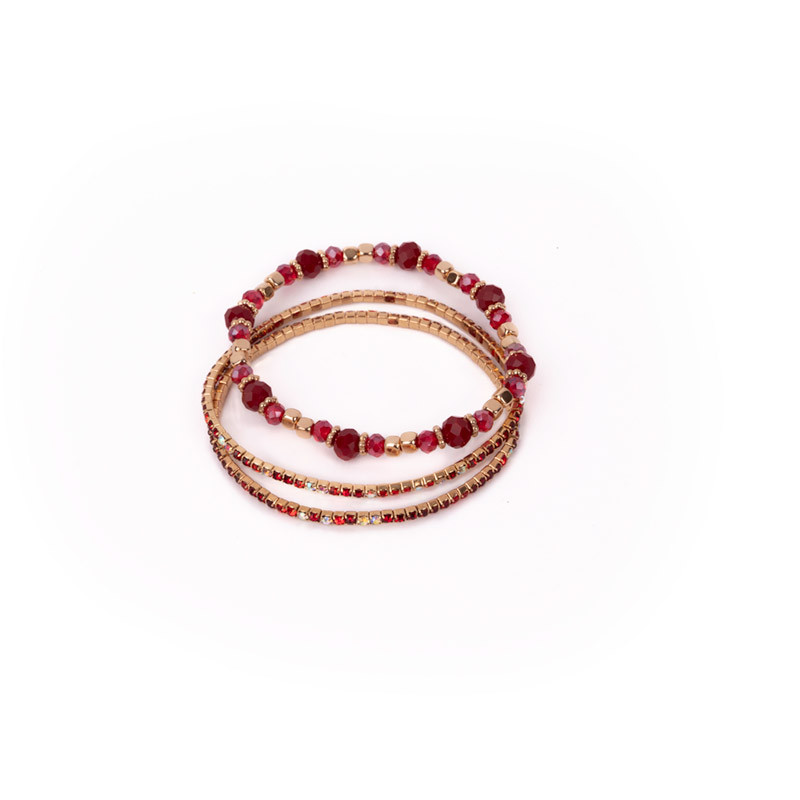Bracelets rouge rubis x3 Great Pretenders