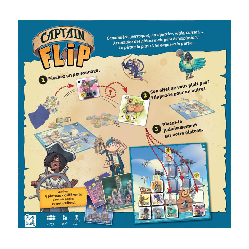 Captain Flip – Jeu De Société Pirates As D’Or 2025 | Recrute Ton Équipage Et Ramasse Le Trésor ! Dès 8 Ans, 2-5 Joueurs, Version Française