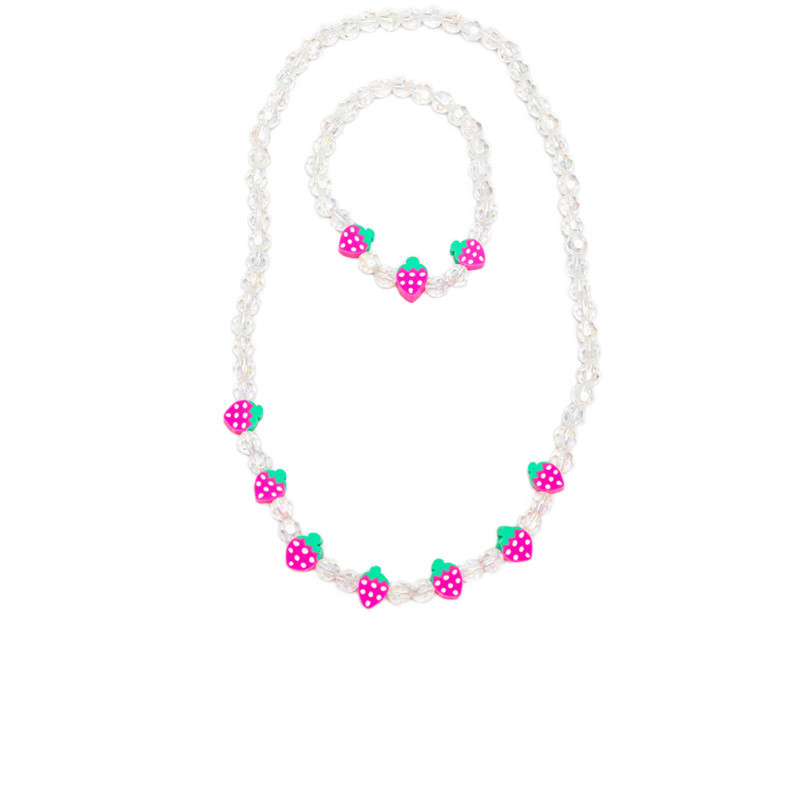 Collier et bracelet perles fraises Great Pretenders