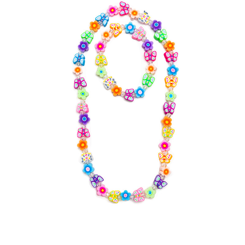 Collier et bracelet papillons fleurs Great Pretenders