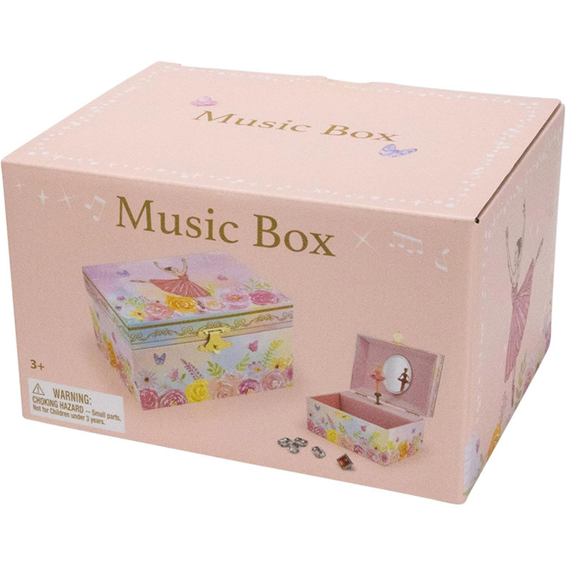 Boîte à bijoux musicale fleurs et danseuse