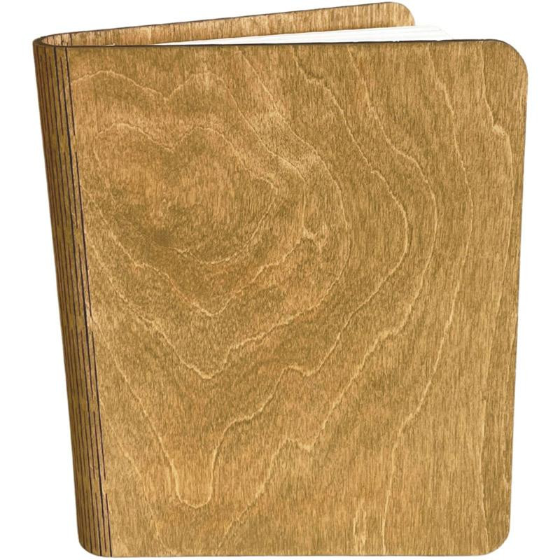 Carnet en Bois avec Bloc Notes - Rose des vents