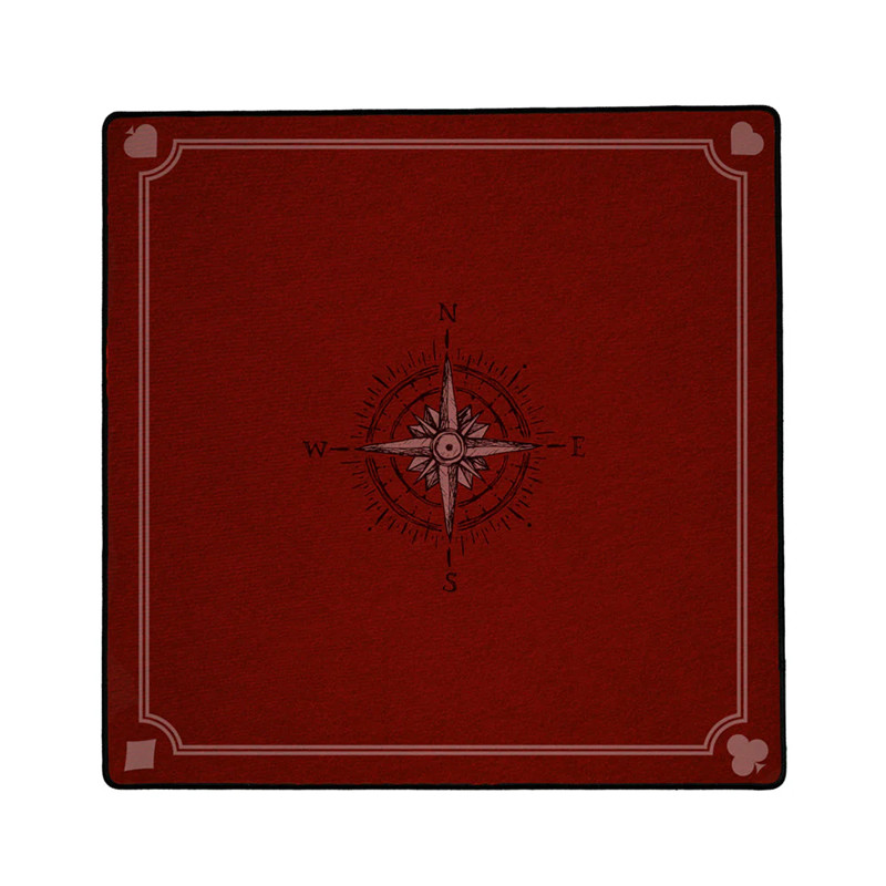 Tapis de cartes rouge rose des vents 50X50 cm