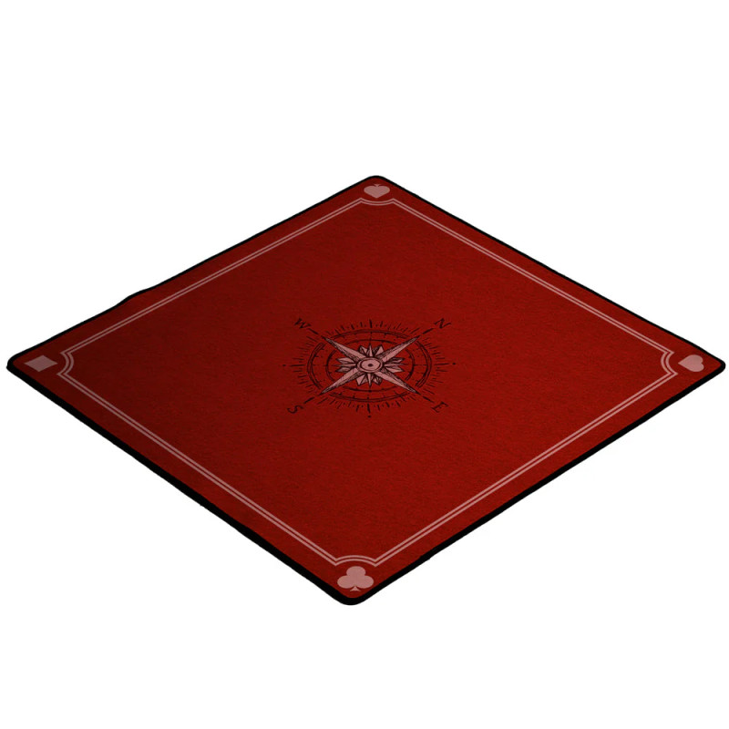 Tapis de cartes rouge rose des vents 50X50 cm