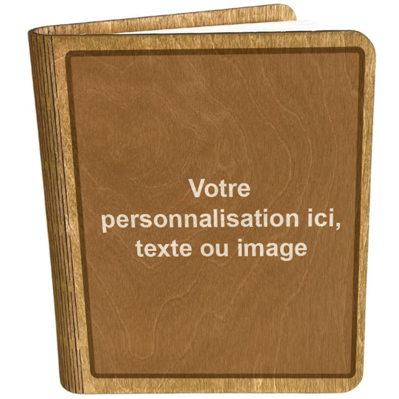Carnet en Bois personnalisable avec Bloc Notes